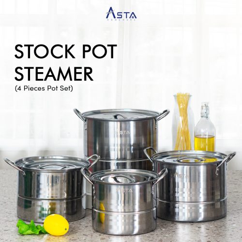 Asta Stock Pots Steamer Panci Stainless Steel Set