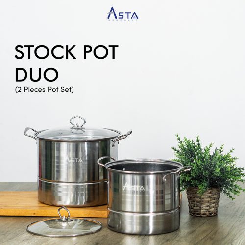 Asta Stock Pot Duo Panci Stainless Set