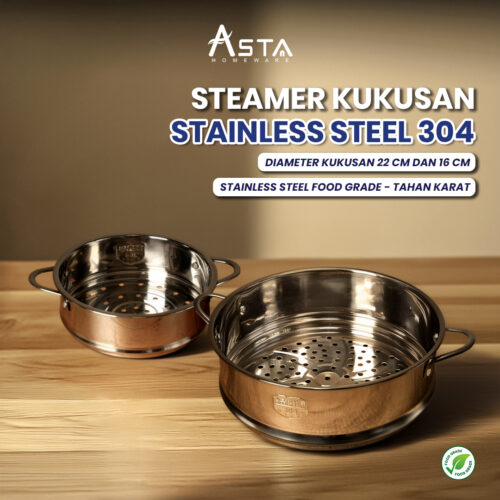 Asta Kukusan Stainless Steel Mpasi Steamer Food Grade 16 cm