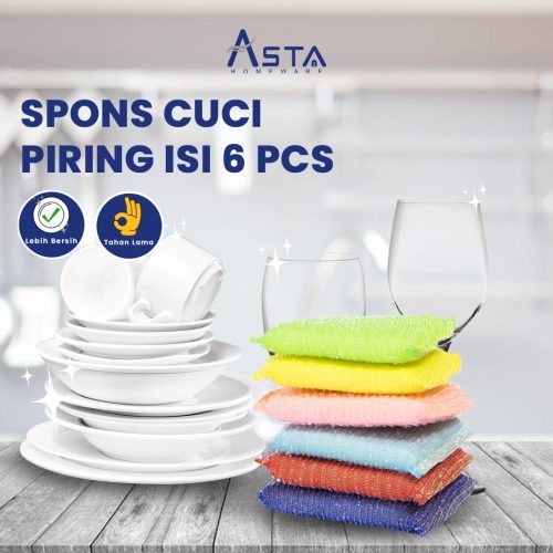 Asta Spons Cuci Piring Washing Sponge Isi 6 pcs