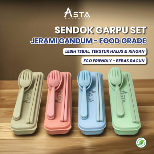 Asta Sendok Garpu Set Jerami Food Grade