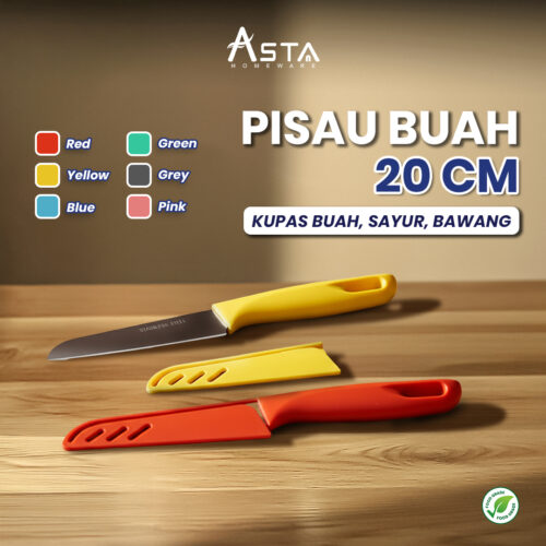 Asta Pisau Dapur Stainless Tajam Kupas Buah Sayur Serbaguna 20 cm